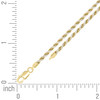 Two Tone Gold Plated Lobster Diamond Cut 2.5mm Solid Rope Bracelet | 7" to 9"