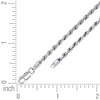 925 Sterling Silver Rhodiumed Diamond Cut 3.5mm Solid Rope Chain | 16" to 24"
