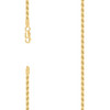 925 Yellow Gold Plated Lobster Diamond Cut 3mm Solid Rope Chain | 16" to 24"