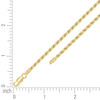 925 Yellow Gold Plated Lobster Diamond Cut 3mm Solid Rope Chain | 16" to 24"