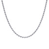 925 Sterling Silver Rhodiumed Diamond Cut 4mm Solid Rope Chain | 16" to 24"