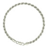 925 Sterling Silver Lobster Diamond Cut 4mm Solid Rope Bracelet | 7" to 9"