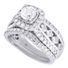 Diamond Solitaire Engagement Ring White Gold Round Princess Bridal Set 2.25 Tcw