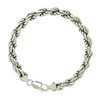 925 Sterling Silver Lobster Diamond Cut 7mm Solid Rope Bracelet | 7" to 9"