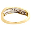 10K Yellow Gold Brown Diamond Wedding Band Ladies Bypass Anniversary Ring 1/4 Ct