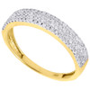 10K Yellow Gold Round Diamond Ladies Pave Wedding Anniversary Band Ring 0.33 Ct.