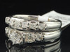 Diamond Engagement Ring Wedding Band Bridal Set 14K White Gold Round Cut 1 Ct.