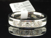 14k White Gold Round Cut Diamond Wedding Band 5 Stone Anniversary Ring 0.78 Ct.