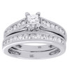 Princess Solitaire Diamond Engagement Ring White Gold Wedding Bridal Set 1 Ct.