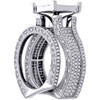 Diamond Engagement Wedding Ring 10K White Gold Round Cut Pave Bridal Set 1.40 Ct