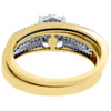 Round Pave Diamond Engagement Wedding Ring 10K Yellow Gold Bridal Set 0.33 Ct.
