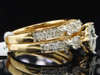 Damen-Verlobungsring, Ehering, Brautset aus 14 Karat Gelbgold mit Diamanten, 1,50 ct.
