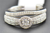 Solitaire Diamond Bridal Set Round Pave Engagement Ring 10K White Gold 0.33 Ct