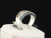 Blue Brown Diamond Wedding Band Ladies 10k White Gold Round Cut Ring 0.52 Ct.