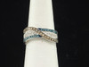 Blue Brown Diamond Wedding Band Ladies 10k White Gold Round Cut Ring 0.52 Ct.