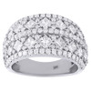 Diamond Wedding Fashion Band Ladies 14K White Gold Round Design Ring 3.01 Tcw.