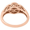 14K Rose Gold Round Cut Brown Diamond Curved Flower Engagement Ring 0.75 Ct.