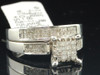14K White Gold Princess Cut Diamond Square Engagement Ring Wedding Bridal Set