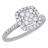 14K White Gold Princess Diamond Square Halo Ladies Engagement Ring 0.50 Ct.