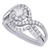 14K White Gold Solitaire Diamond Bridal Set Infinity Engagement Ring 0.95 Ct.