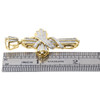 10K Yellow Gold Diamond Swirl Curtain Ribbon Cross Pendant Pave Charm 0.60 Ct.