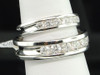 10k White Gold Round Cut Diamond Men's Ladies Matching Wedding Band Duo Set