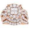Princess Diamond Wedding Bridal Set 14K Rose Gold Halo Engagement Ring 3.01 Ct.