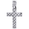 Mini Genuine Diamond Cross Domed Pendant .925 Sterling Silver Charm 1/2 CT.