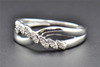 Diamond Wedding Band Ladies Round Cut .925 Sterling Silver Infinity Ring .03 Ct