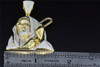 Diamond Jesus Shepherd Stick Pendant 10K Yellow Gold Round Cut 2.50 Ct Charm
