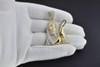 Diamond Jesus Shepherd Stick Pendant 10K Yellow Gold Round Cut 2.50 Ct Charm