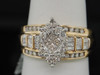 14K Yellow Gold Princess Round & Baguette Diamond Bridal Engagement Ring 0.82 Ct