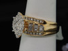 14K Yellow Gold Princess Round & Baguette Diamond Bridal Engagement Ring 0.82 Ct