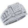 Diamond Engagement Wedding Ring 10K White Gold Round Cut Pave 1/2 Ct. Bridal Set