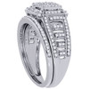 Diamond Engagement Wedding Ring 10K White Gold Round Cut Pave 1/2 Ct. Bridal Set