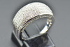 Diamond Wedding Band 14K White Gold Round Cut 1/2 Ct Domed Ladies 10mm Ring