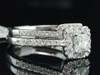 14K White Gold Princess Cut Solitaire Diamond 2 Piece Wedding Bridal Set 1 Ct.