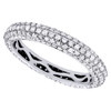 14K White Gold Round Diamond Pave Eternity Wedding Anniversary Band Ring 1.25 Ct