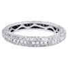 14K White Gold Round Diamond Pave Eternity Wedding Anniversary Band Ring 1.25 Ct