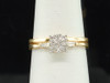 Diamond Engagement Ring Wedding Band 14K Yellow Gold Round Cut Bridal Set .25 Ct