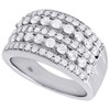 Diamond Wedding Band Ladies 14K White Gold Round Designer 5 Row Ring 1 Tcw.