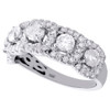 14K White Gold Diamond Wedding Band 5 Stone Halo Anniversary Ring 1.50 Ct.