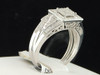 Ladies Sterling Silver Diamond Engagement Ring Wedding Band Bridal Set 0.33 Ct