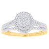 Diamond Engagement Wedding Ring 14K Yellow Gold Round Cut Halo Style 1/3 Ct.