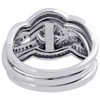 Solitaire Diamond Bridal Set Engagement Ring Wedding Band 14K White Gold 0.50 Ct