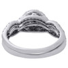 14K White Gold Diamond Cluster Halo Infinity Engagement Ring Bridal Set 0.87 Ct.