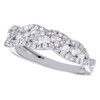 14k White Gold Diamond Wedding Band 5.75mm Criss Cross Channel Set Ring 0.94 CT.