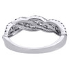 14k White Gold Diamond Wedding Band 5.75mm Criss Cross Channel Set Ring 0.94 CT.