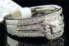 Ladies 14K White Gold Round Solitaire Diamond Engagement Ring Bridal Set .50 Ct.