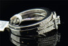 Ladies 14K White Gold Round Solitaire Diamond Engagement Ring Bridal Set .50 Ct.